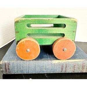 Toy Wooden Wagon Vintage Toy Antique Wood Wagon